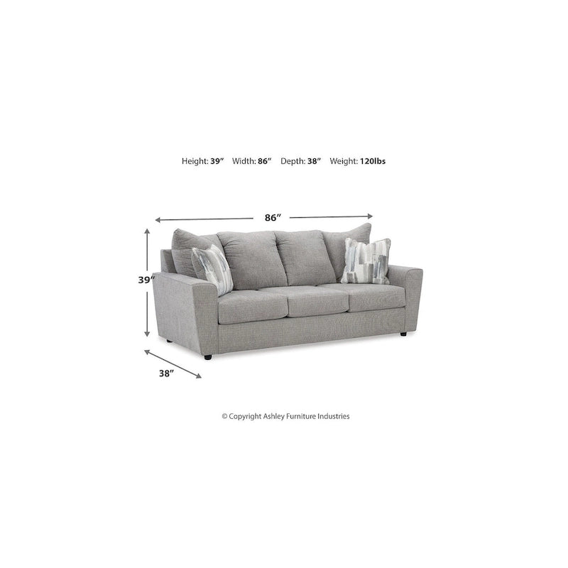 Szary 4-częściowy tapicerowany zestaw do salonu, sofa, kanapa, fotel i otoman