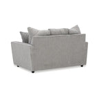 Szary 4-częściowy tapicerowany zestaw do salonu, sofa, kanapa, fotel i otoman