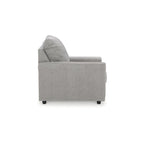 Szary 4-częściowy tapicerowany zestaw do salonu, sofa, kanapa, fotel i otoman