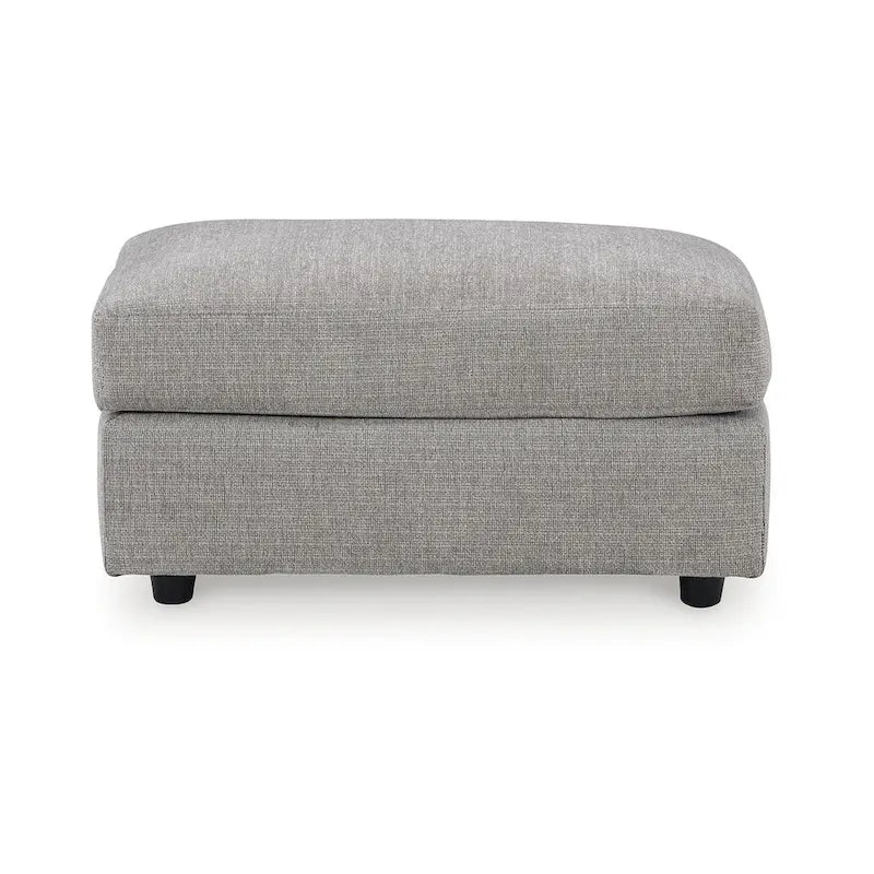 Szary 4-częściowy tapicerowany zestaw do salonu, sofa, kanapa, fotel i otoman