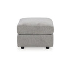 Szary 4-częściowy tapicerowany zestaw do salonu, sofa, kanapa, fotel i otoman