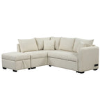 Narożna sofa w kształcie litery L z rozkładanym łóżkiem, wielofunkcyjna do salonu