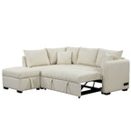 Narożna sofa w kształcie litery L z rozkładanym łóżkiem, wielofunkcyjna do salonu
