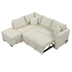 Narożna sofa w kształcie litery L z rozkładanym łóżkiem, wielofunkcyjna do salonu