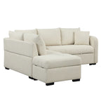 Narożna sofa w kształcie litery L z rozkładanym łóżkiem, wielofunkcyjna do salonu