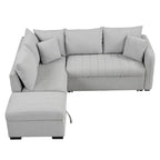 Narożna sofa w kształcie litery L z rozkładanym łóżkiem, wielofunkcyjna do salonu