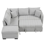 Narożna sofa w kształcie litery L z rozkładanym łóżkiem, wielofunkcyjna do salonu