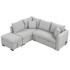 Narożna sofa w kształcie litery L z rozkładanym łóżkiem, wielofunkcyjna do salonu
