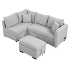 Narożna sofa w kształcie litery L z rozkładanym łóżkiem, wielofunkcyjna do salonu
