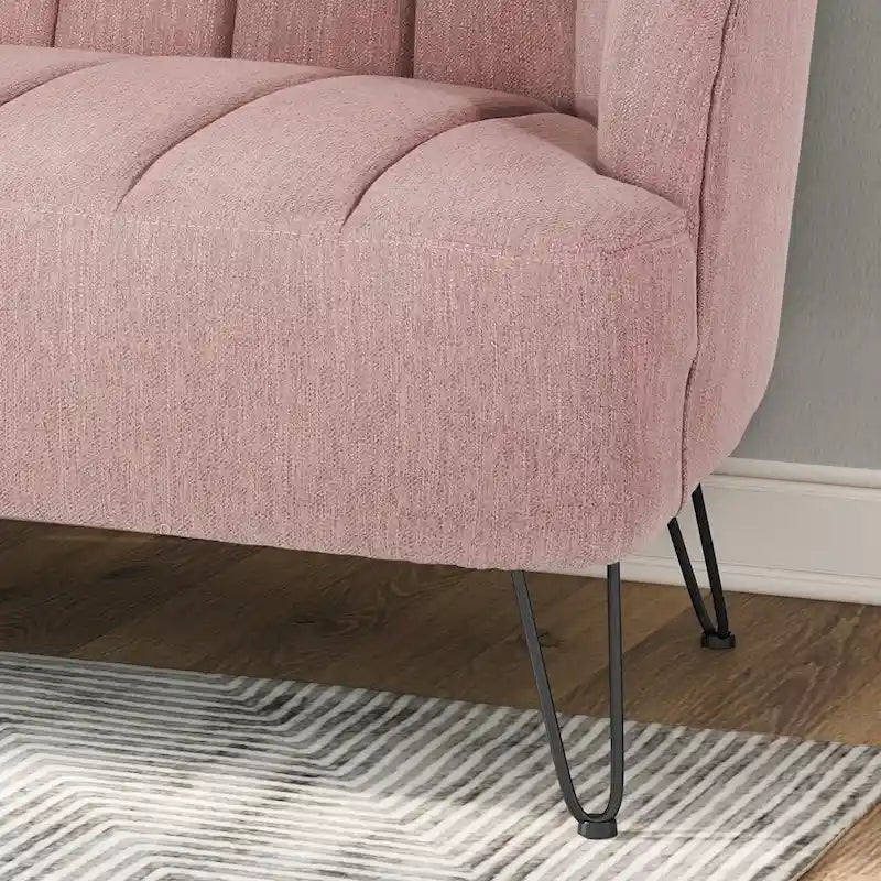 Nowoczesna dwuosobowa sofa z tkaniny na nóżkach hairpin, do salonu