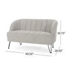 Nowoczesna dwuosobowa sofa z tkaniny na nóżkach hairpin, do salonu