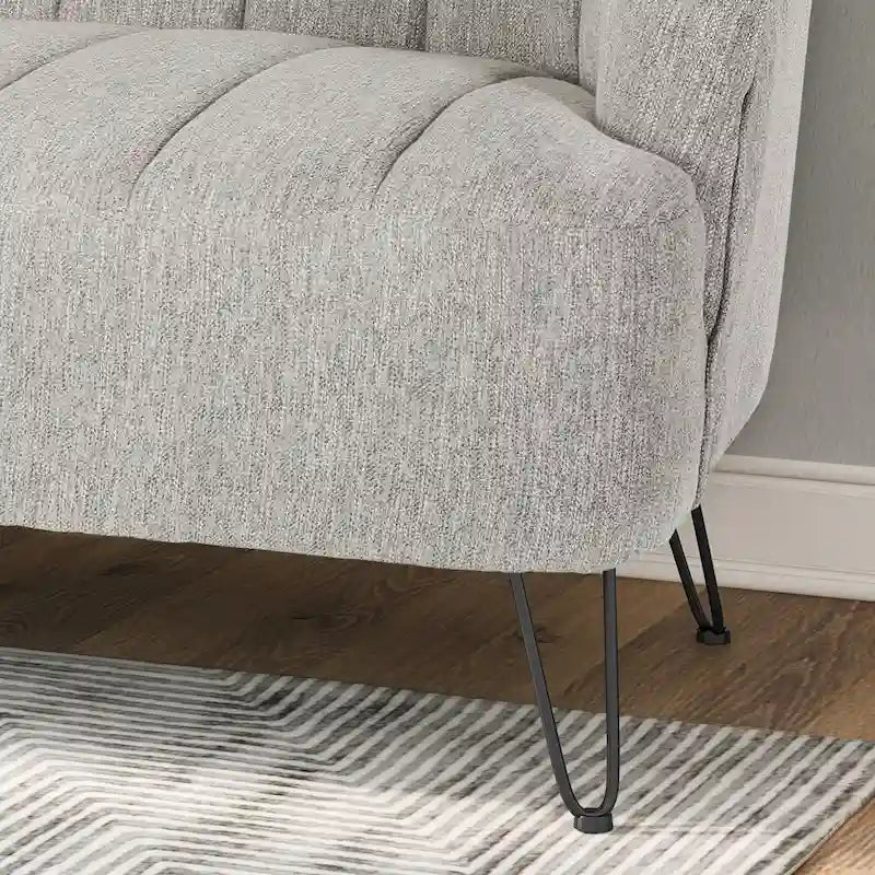 Nowoczesna dwuosobowa sofa z tkaniny na nóżkach hairpin, do salonu