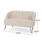 Nowoczesna dwuosobowa sofa z tkaniny na nóżkach hairpin, do salonu