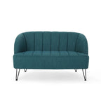 Nowoczesna dwuosobowa sofa z tkaniny na nóżkach hairpin, do salonu