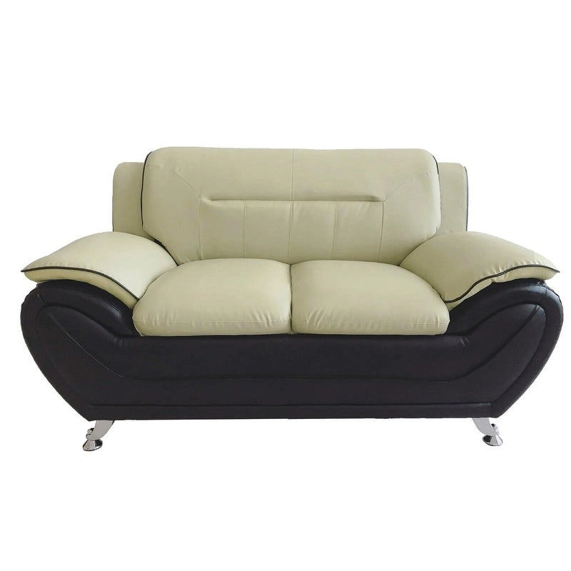 Tapicerowana dwuosobowa sofa z ekoskóry, sofa dwuosobowa, nowoczesny salon