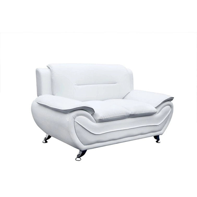 Tapicerowana dwuosobowa sofa z ekoskóry, sofa dwuosobowa, nowoczesny salon