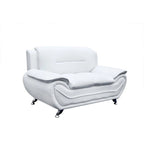 Tapicerowana dwuosobowa sofa z ekoskóry, sofa dwuosobowa, nowoczesny salon