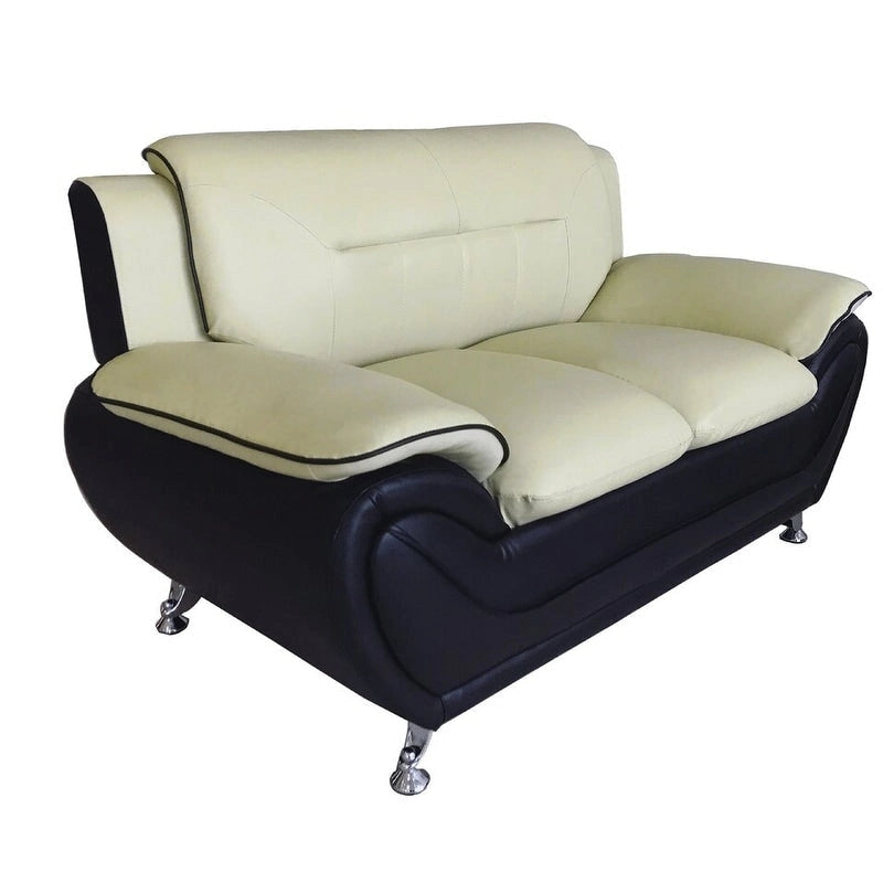 Tapicerowana dwuosobowa sofa z ekoskóry, sofa dwuosobowa, nowoczesny salon