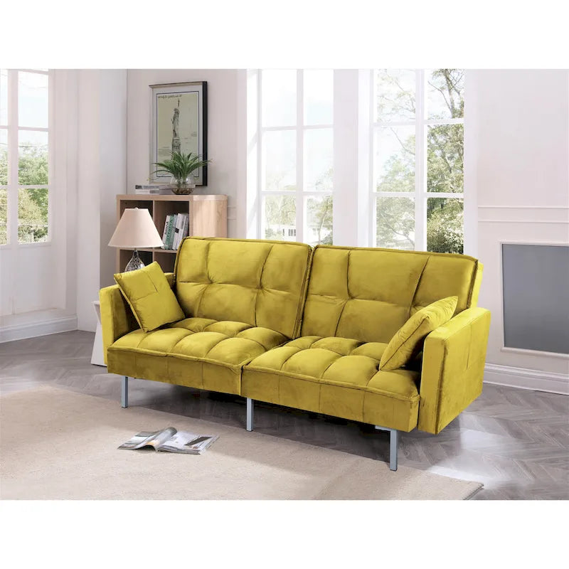 Aksamitna rozkładana sofa Bernal 75,6 W