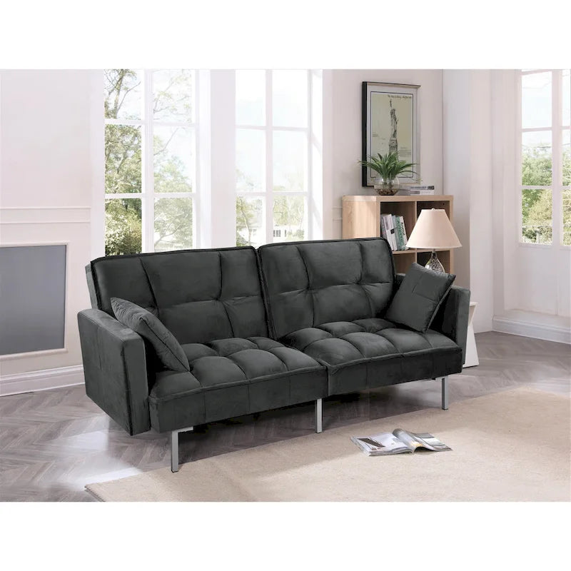 Aksamitna rozkładana sofa Bernal 75,6 W