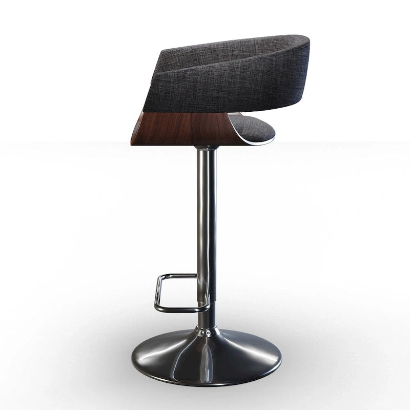 Nowoczesny stołek barowy Mid-Century 33" z regulacją i obrotowym siedziskiem, siedzenie przy blacie kuchennym