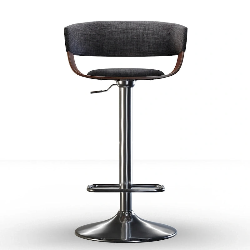 Nowoczesny stołek barowy Mid-Century 33" z regulacją i obrotowym siedziskiem, siedzenie przy blacie kuchennym