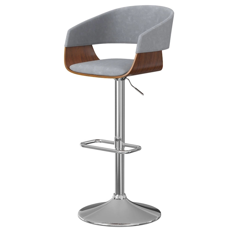 Nowoczesny stołek barowy Mid-Century 33" z regulacją i obrotowym siedziskiem, siedzenie przy blacie kuchennym