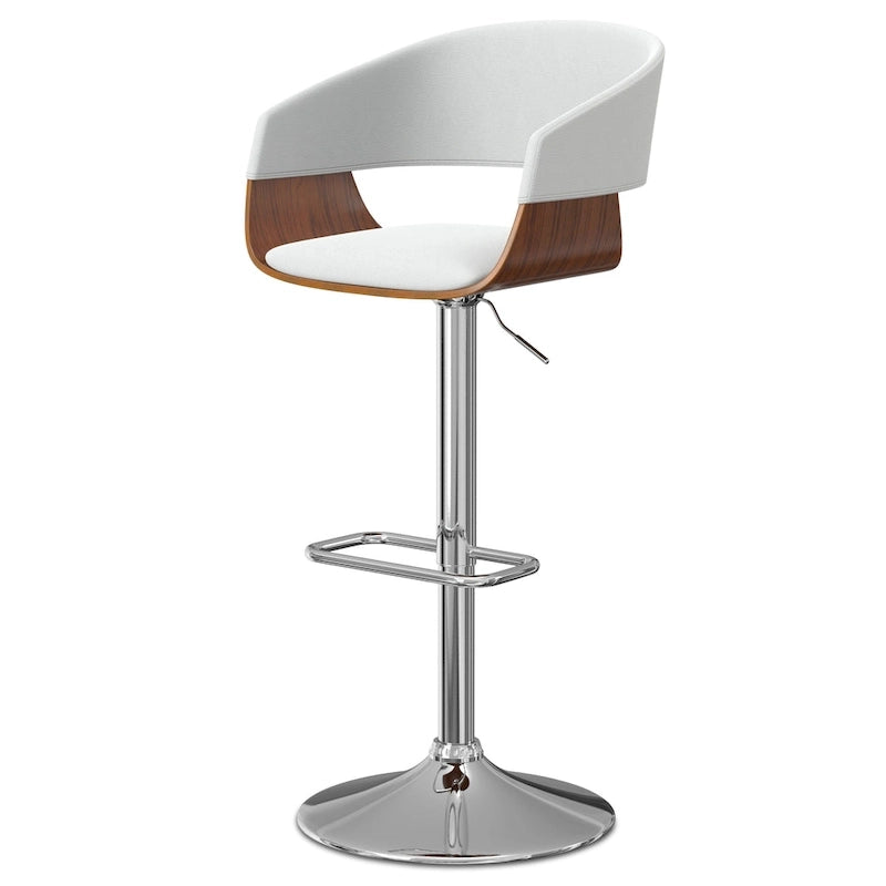 Nowoczesny stołek barowy Mid-Century 33" z regulacją i obrotowym siedziskiem, siedzenie przy blacie kuchennym