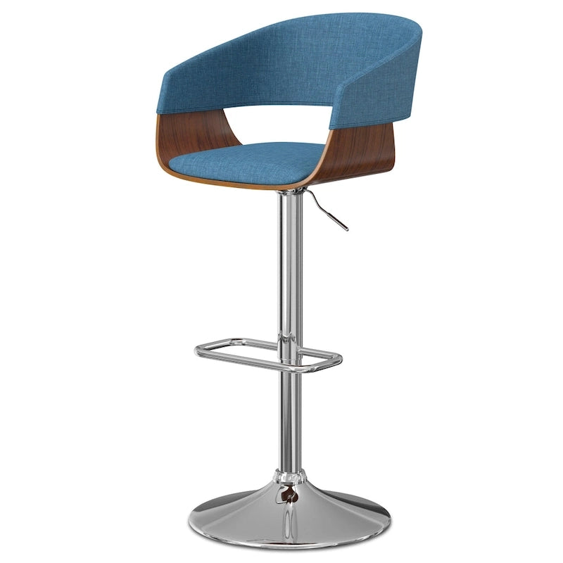 Nowoczesny stołek barowy Mid-Century 33" z regulacją i obrotowym siedziskiem, siedzenie przy blacie kuchennym