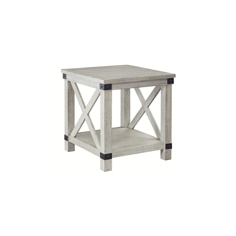 Wiejski prostokątny stolik końcowy 24"S x 26"G x 25"W, wykończenie drewniane, salon