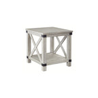 Wiejski prostokątny stolik końcowy 24"S x 26"G x 25"W, wykończenie drewniane, salon