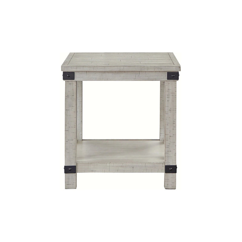 Wiejski prostokątny stolik końcowy 24"S x 26"G x 25"W, wykończenie drewniane, salon