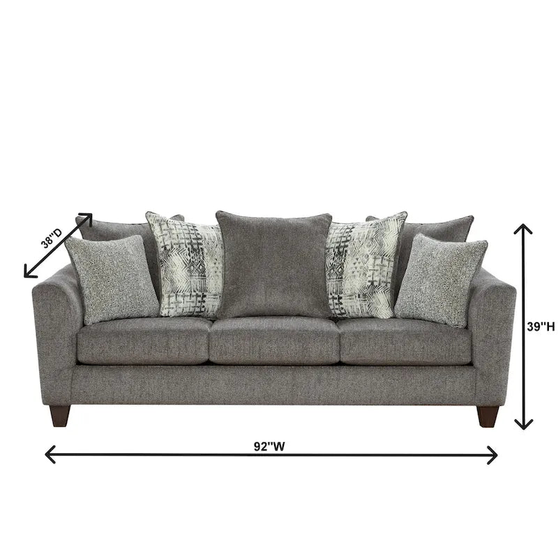 2-częściowy zestaw tapicerowanych mebli do salonu, sofa i kanapa dwuosobowa, styl współczesny