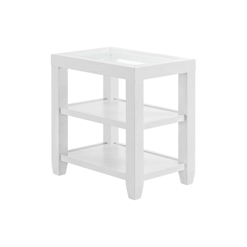 Cordero Wood and Glass Top 16-calowy szeroki stolik boczny z półką do przechowywania