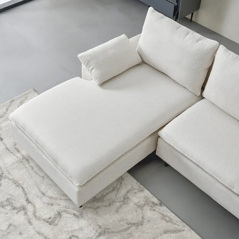 Narożna sofa tapicerowana z szezlongiem w kształcie litery L
