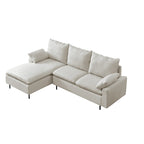 Narożna sofa tapicerowana z szezlongiem w kształcie litery L