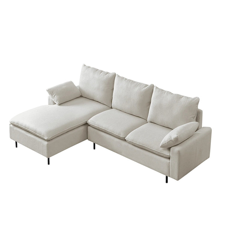 Narożna sofa tapicerowana z szezlongiem w kształcie litery L