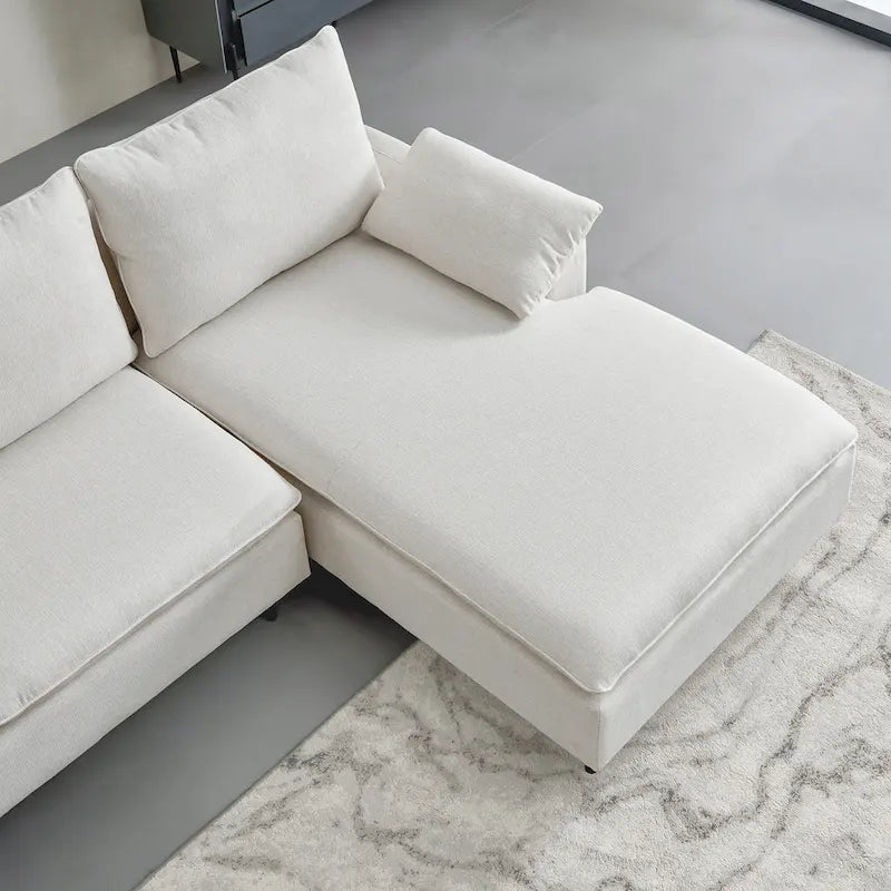 Narożna sofa tapicerowana z szezlongiem w kształcie litery L