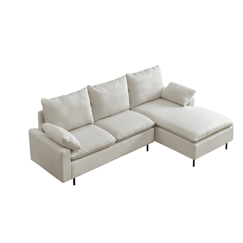 Narożna sofa tapicerowana z szezlongiem w kształcie litery L