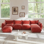 Sofa modułowa z chenille w kształcie litery U, 4-osobowa z 2 otomanami