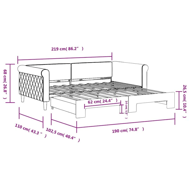 Tapczan Sofa, Wielofunkcyjne Łóżko dla Gości i Sofa, Sypialnia Salon
