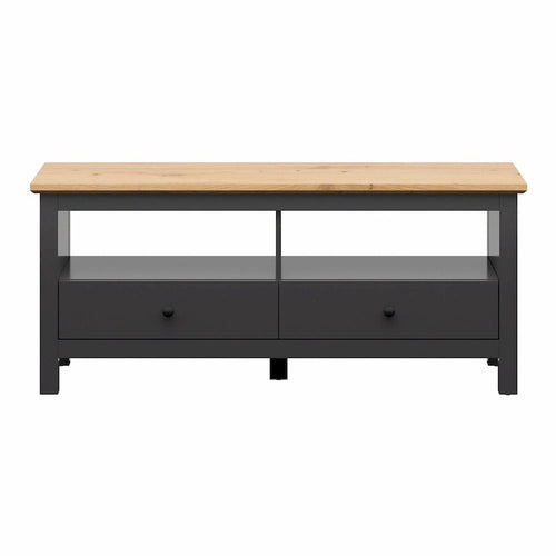 Szafka RTV 137 cm, ciemnoszara, konsola rozrywkowa, nowoczesny salon