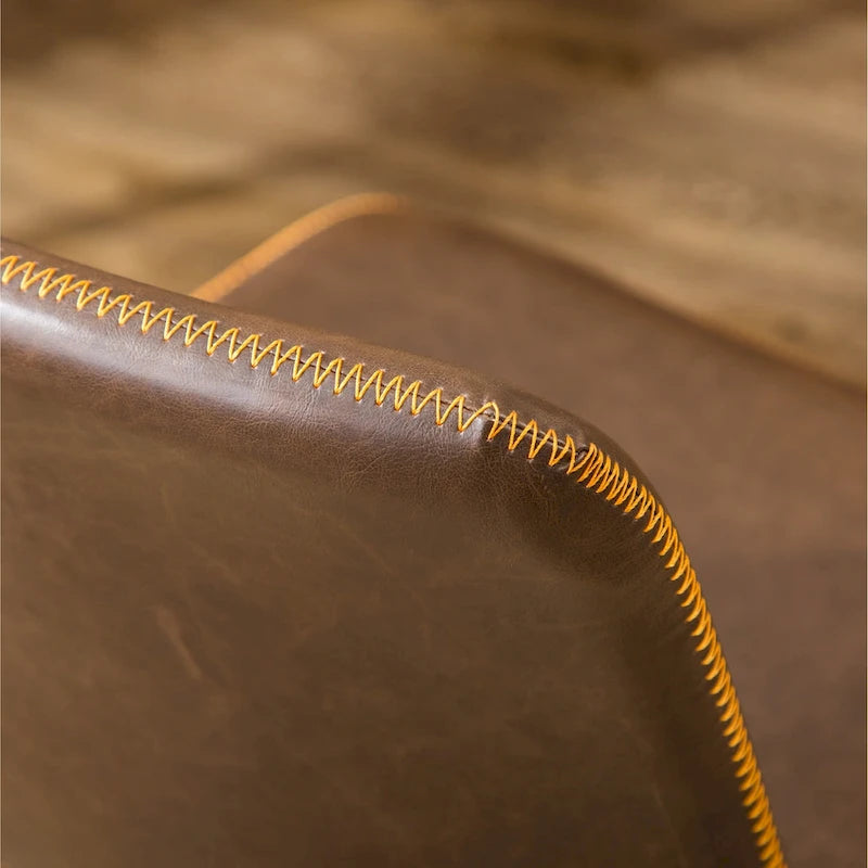 Obrotowy fotel biurowy ze sztucznej skóry z podnośnikiem powietrznym 360°, antyczny brąz