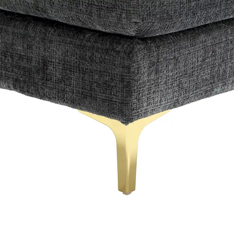 Duża sofa narożna w kształcie litery U z tkaniny szenilowej, nowoczesny salon, miejsca siedzące dla 6+ osób