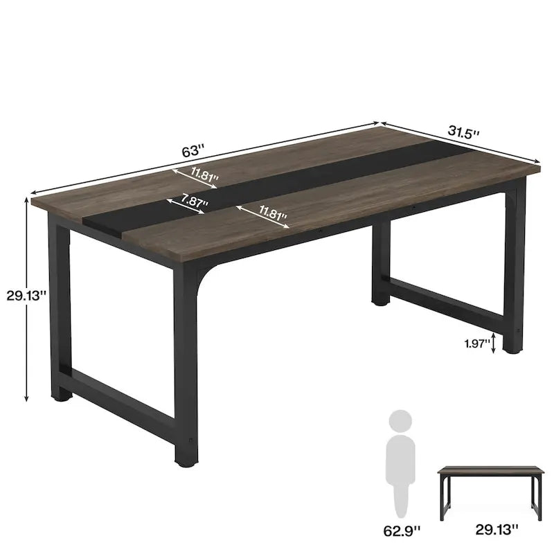 Mały stół konferencyjny, stół do spotkań dla 4-6 osób – 160 cm dł. x 80 cm szer. x 74 cm wys.