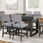 Furniture of America Isolde Black 60-inch Solid Wood Counter Height Dining Table with Drawers